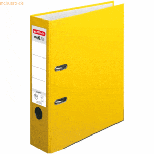 Herlitz Ordner protect Kunststoff (PP) A4 8cm gelb VE=5 Stück maX.file