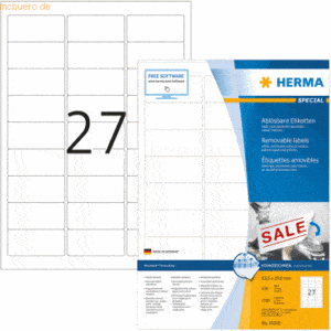 HERMA Etiketten weiß Movables/ablösbar 63