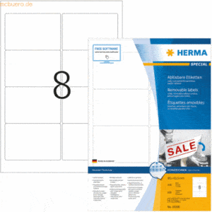 HERMA Etiketten weiß Movables/ablösbar 96x63