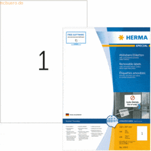 HERMA Etiketten weiß Movables/ablösbar 210x297mm Special A4 VE=100 Stü