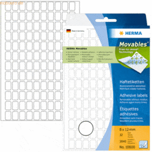 HERMA Vielzwecketikett 8x12mm Movables weiß VE=3840 Etiketten