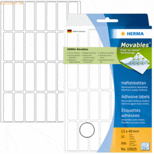 HERMA Vielzwecketikett 13x40mm Movables weiß VE=896 Etiketten