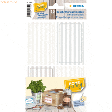 5 x HERMA Beschriftungsetiketten 52x82mm grau/braun liniert ablösbar V