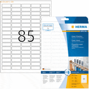 Herma Etiketten weiß 37x13mm Power extrem stark haftend A4 VE=2125 Stü