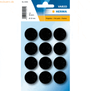 10 x Herma Filzgleiter schwarz 22 mm VE=12 Stück