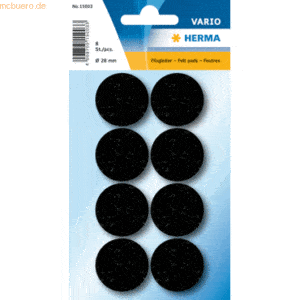 10 x Herma Filzgleiter schwarz 28 mm VE=8 Stück