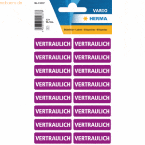 HERMA Textetikett Kleinpackung Vertraulich 12x40 mm lila VE=320 Stück