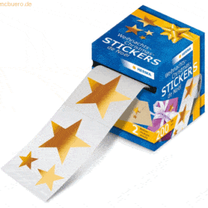 Herma Weihnachtssticker Sterne Goldfolie VE=200 Sticker
