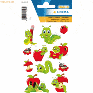 10 x HERMA Sticker Magic Fritz der Wurm Wackelaugen VE=1 Blatt