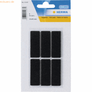 10 x HERMA Filzgleiter Home schwarz 15x45 mm VE=6 Stück