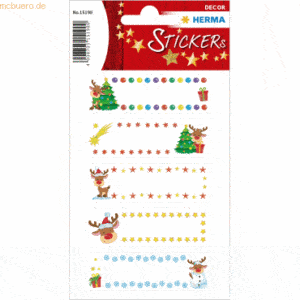 10 x HERMA Geschenkesticker Little Rudolph beglimmert