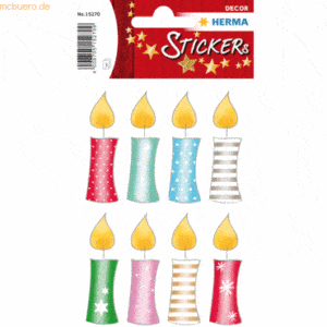 10 x HERMA Schmucketikett Decor Weihnachtskerzen 3 Blatt