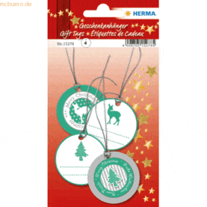 5 x HERMA Geschenkanhänger 3D Weihnachten 5cm grün VE=6 Stück