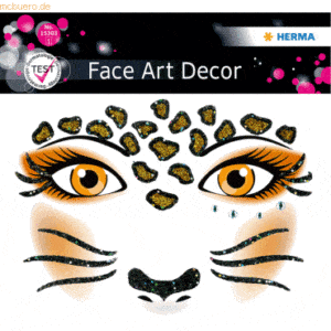 5 x Herma Sticker Face Art Leopard 1 Blatt