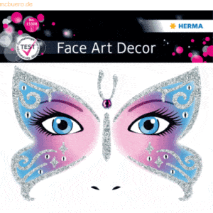 5 x Herma Sticker Face Art Butterfly 1 Blatt