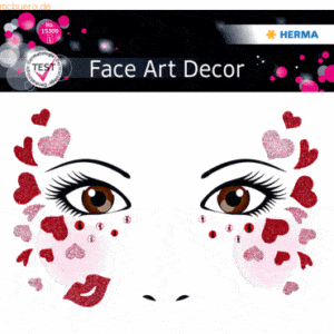 5 x Herma Sticker Face Art Love 1 Blatt