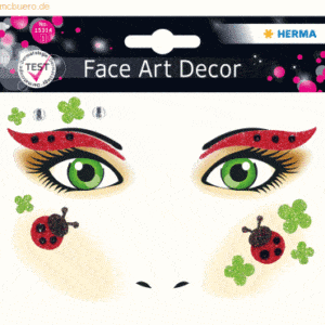 5 x HERMA Schmucketiketten Face Art Sticker Marienkäfer Art Decor