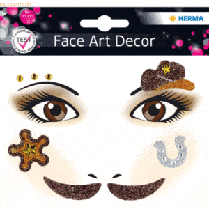 5 x HERMA Schmucketiketten Face Art Sticker Cowboy Art Decor