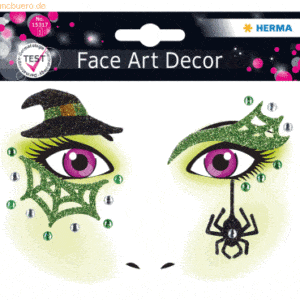 5 x HERMA Schmucketiketten Face Art Sticker Hexe Art