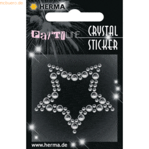 3 x HERMA Schmucketikett Crystal 1 Blatt Sticker Star
