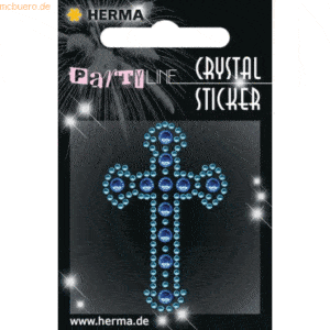 3 x HERMA Schmucketikett Crystal 1 Blatt Sticker Cross