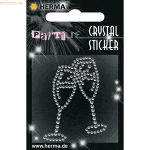 3 x HERMA Schmucketikett Crystal 1 Blatt Sticker Cheers