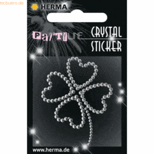 3 x HERMA Schmucketikett Crystal 1 Blatt Sticker Kleeblatt