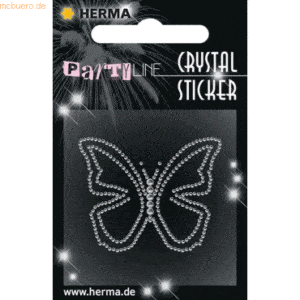 3 x HERMA Schmucketikett Crystal 1 Blatt Sticker Butterfly