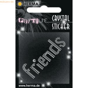 3 x HERMA Schmucketikett Crystal 1 Blatt Sticker friends
