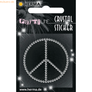 3 x HERMA Schmucketikett Crystal 1 Blatt Sticker Peace