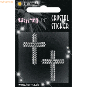 3 x HERMA Schmucketikett Crystal 1 Blatt Sticker Crosses