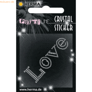 3 x HERMA Schmucketikett Crystal 1 Blatt Sticker Love