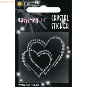 3 x HERMA Schmucketikett Crystal 1 Blatt Sticker Loving Hearts