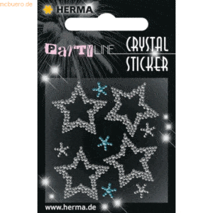 3 x HERMA Schmucketikett Crystal 1 Blatt Sticker Little Stars