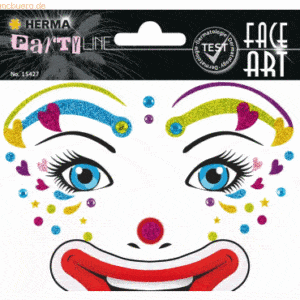 5 x Herma Sticker Face Art Clown Lotta