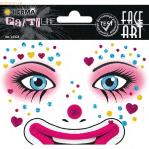 5 x Herma Sticker Face Art Clown Annie