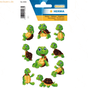 10 x HERMA Schmucketikett Magic Little Turtle Wackelaugen