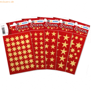 HERMA Sticker-Set Weihnachtssterne gold