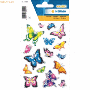 10 x Herma Sticker Schmetterling mit 3D Flügel Effekt