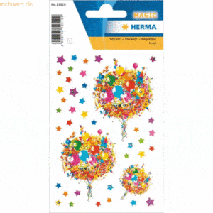 10 x Herma Sticker Blumenliebe mit Glitzersteinchen