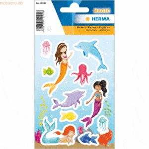 10 x HERMA Sticker Princess of the Sea mit Glitzereffekt