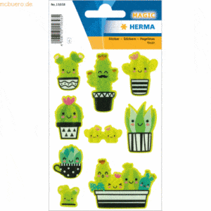 10 x HERMA Sticker Happy Cactus Neon