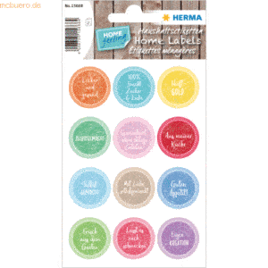 10 x HERMA Sticker Home -Hüftgold- beglimmert
