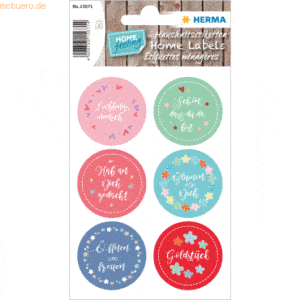 10 x HERMA Sticker Home -Lieblingsmensch- beglimmert