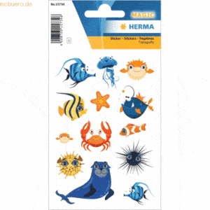 10 x HERMA Sticker Freche Meeresviecher
