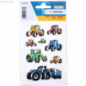 10 x HERMA Sticker Traktoren Rennen