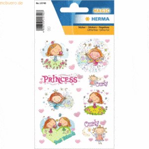 10 x HERMA Sticker Prinzessin Curly