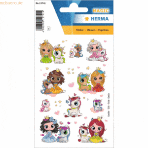 10 x HERMA Sticker Prinzessin Sweetie & Friends