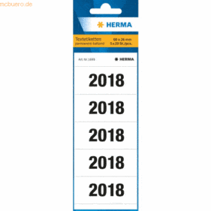 HERMA Inhaltsschild Jahreszahlen 2018 weiß VE=100 Stück