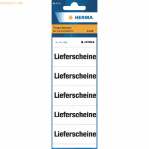 HERMA Inhaltsschild für Ordnerrücken Lieferscheine weiß VE=100 Etikett